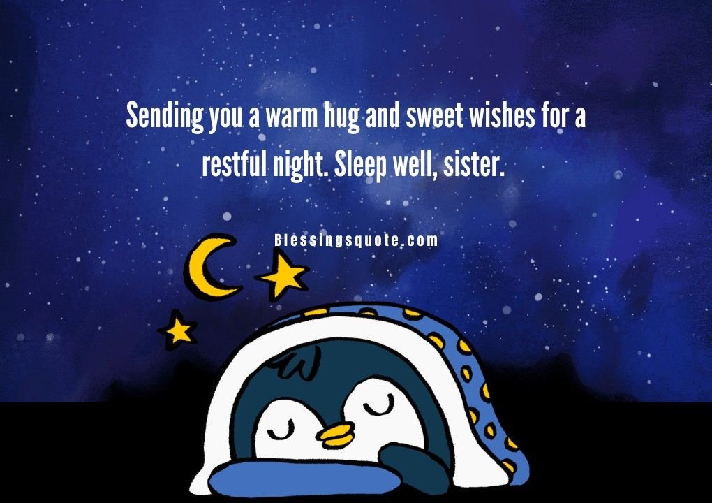 Beautiful Good Night Messages for Sister
