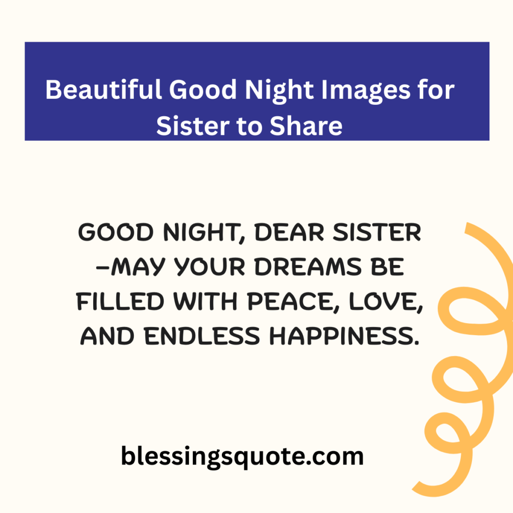Beautiful Good Night Images for Sister to Share