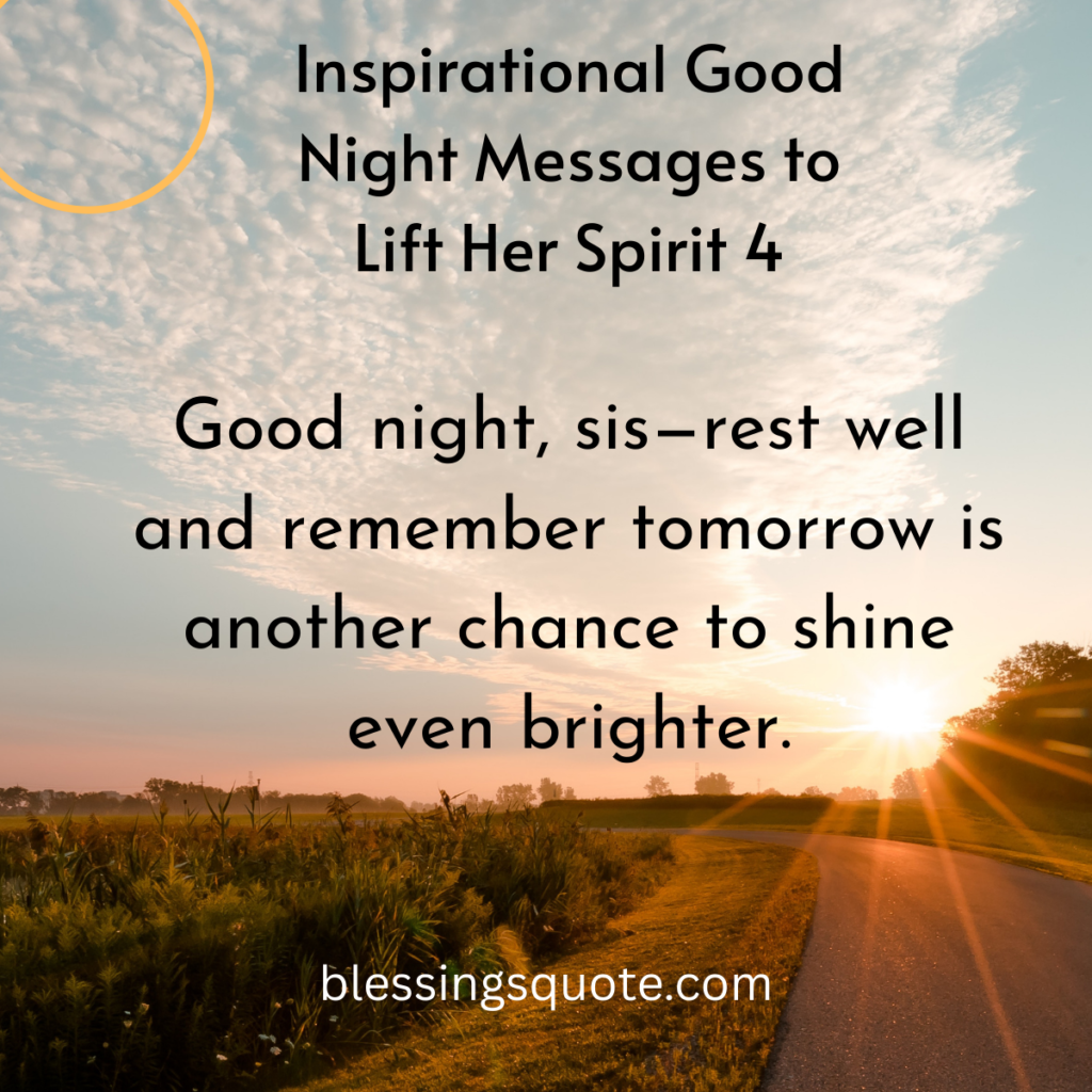 Inspirational Good Night Messages to Lift Her Spirit 4