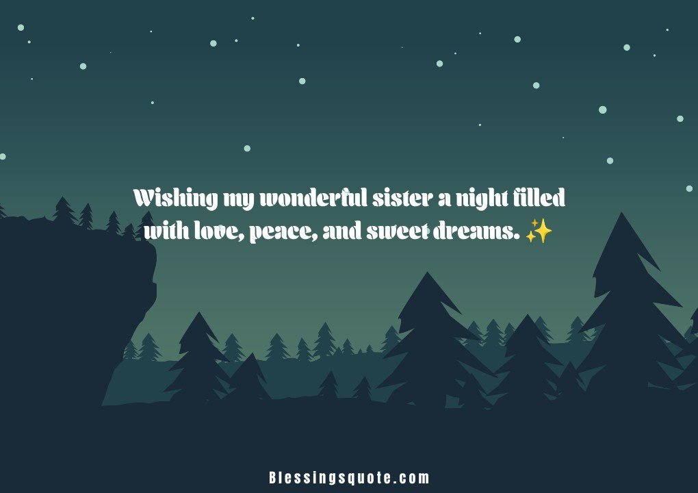 Beautiful Good Night Messages for Sister