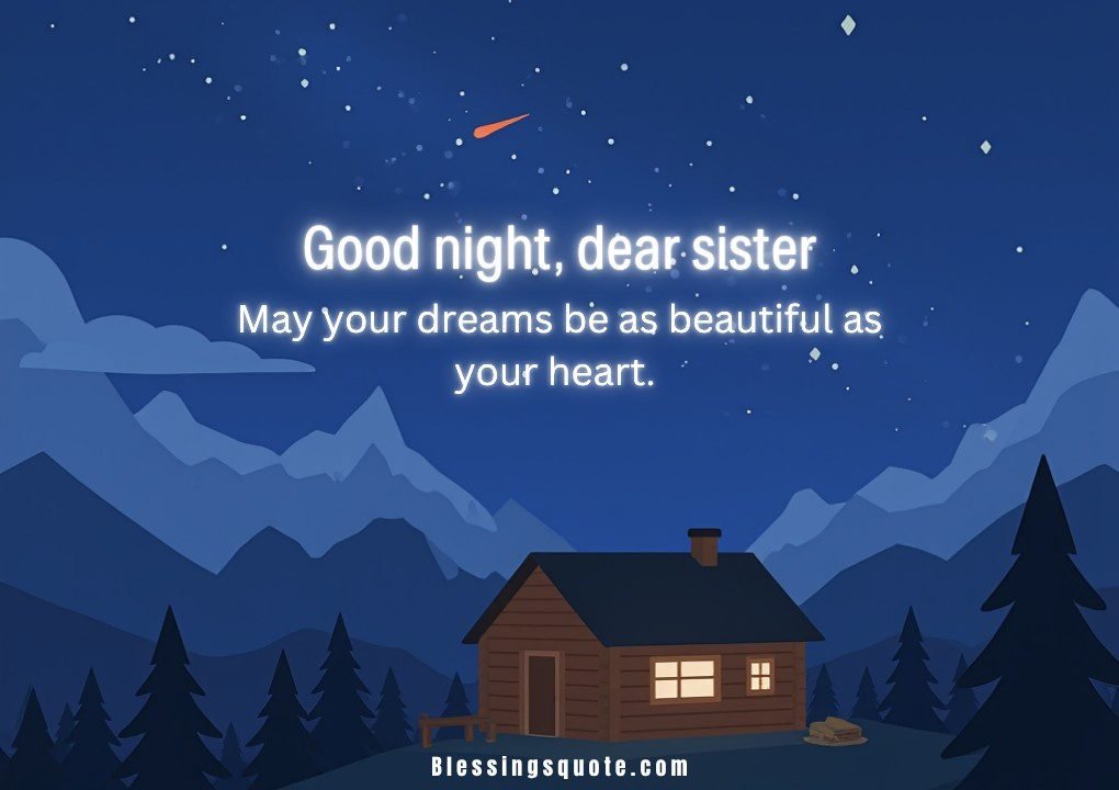 Beautiful Good Night Messages for Sister