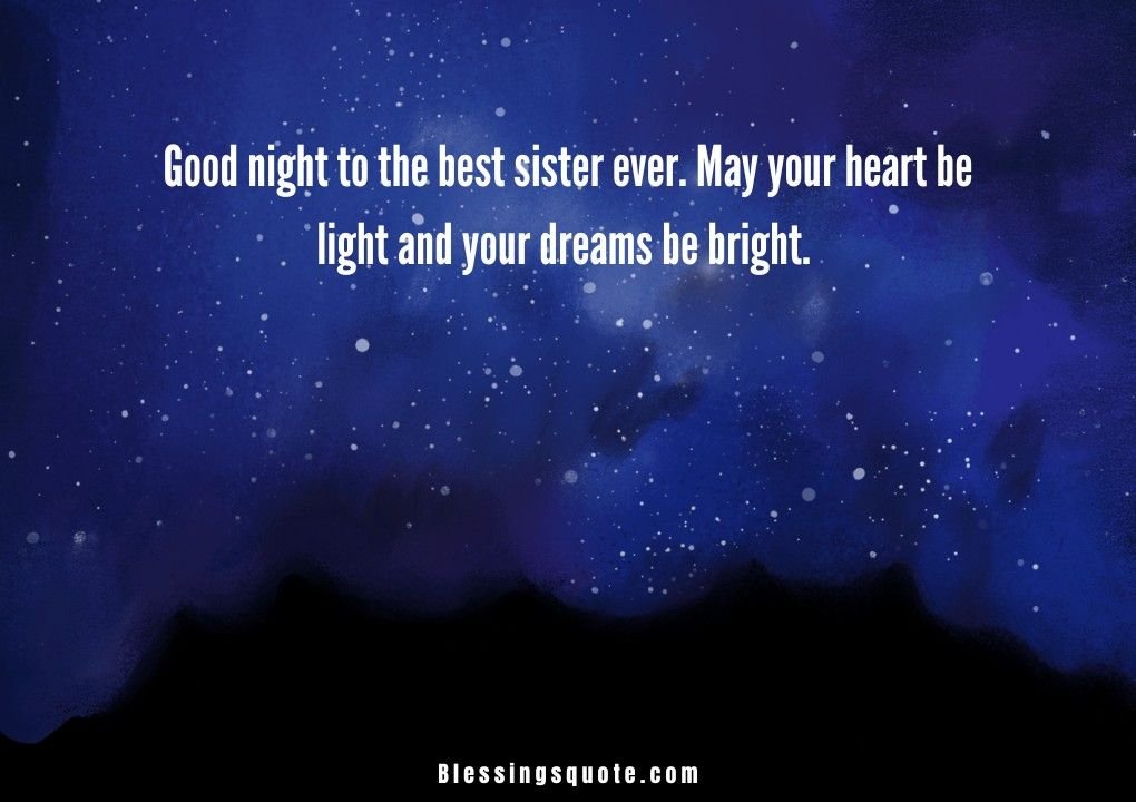 Beautiful Good Night Messages for Sister