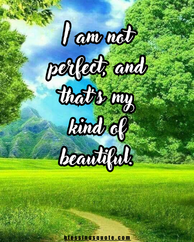 i am not perfect and thats my kind of beautiful inspirational quote with nature landscape